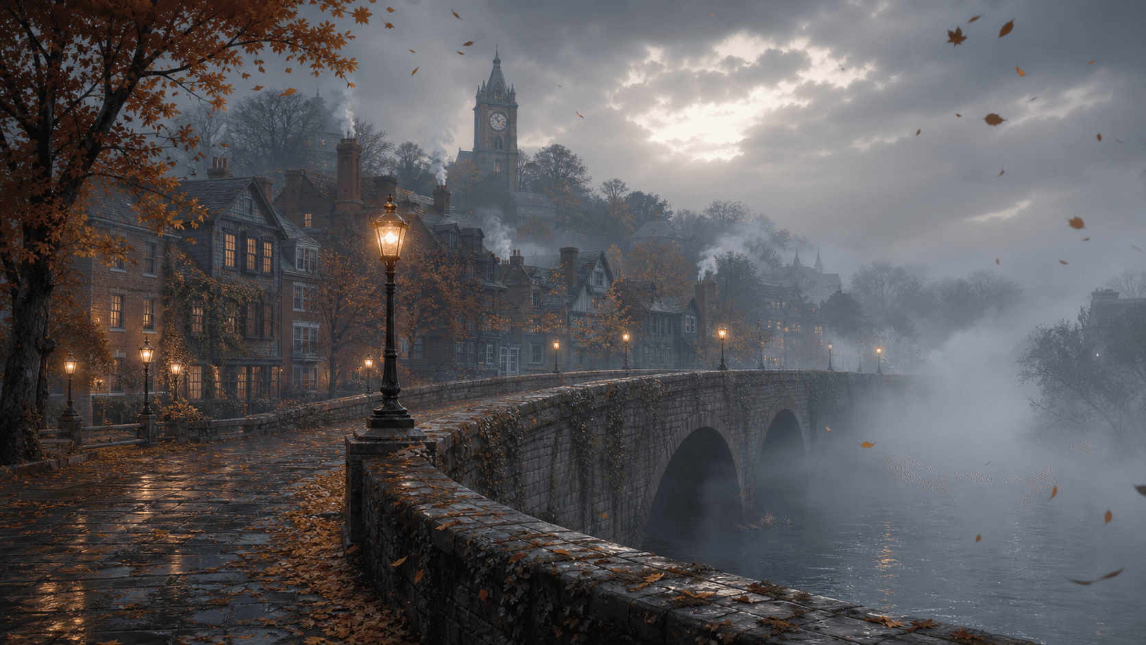 Halloway beneath an overcast October sky