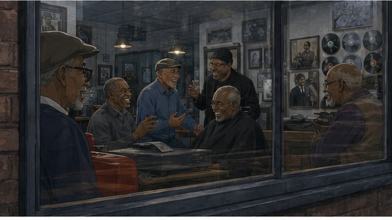 The interior of Cutz and Convo viewed through its front window